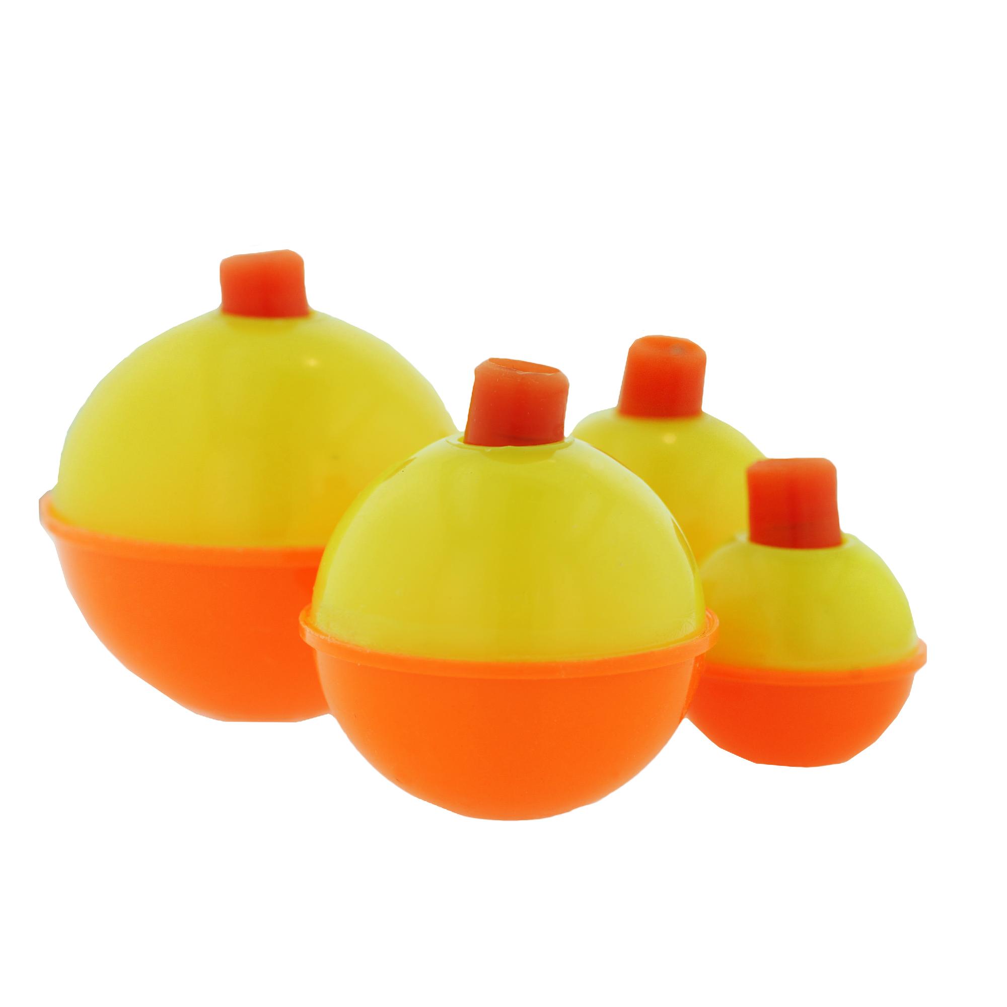 Snap-On Round Floats – Orange-Yellow, Assorted Sizes, (Per 12)