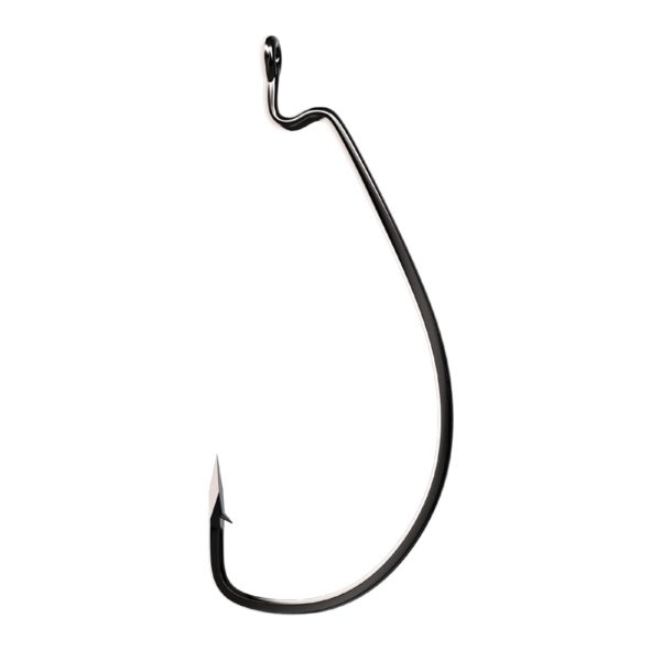 Trokar Extra Wide Gap Worm Hook – Platinum Black, Size 3-0 (Per 6)