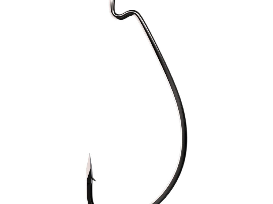 Trokar Extra Wide Gap Worm Hook – Platinum Black, Size 3-0 (Per 6)