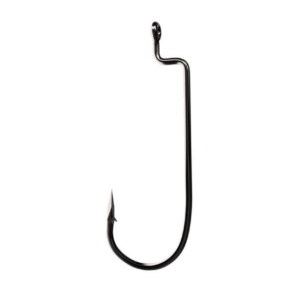 Trokar Worm Hook HD – Platinum Black, Size 2-0 (Per 6)