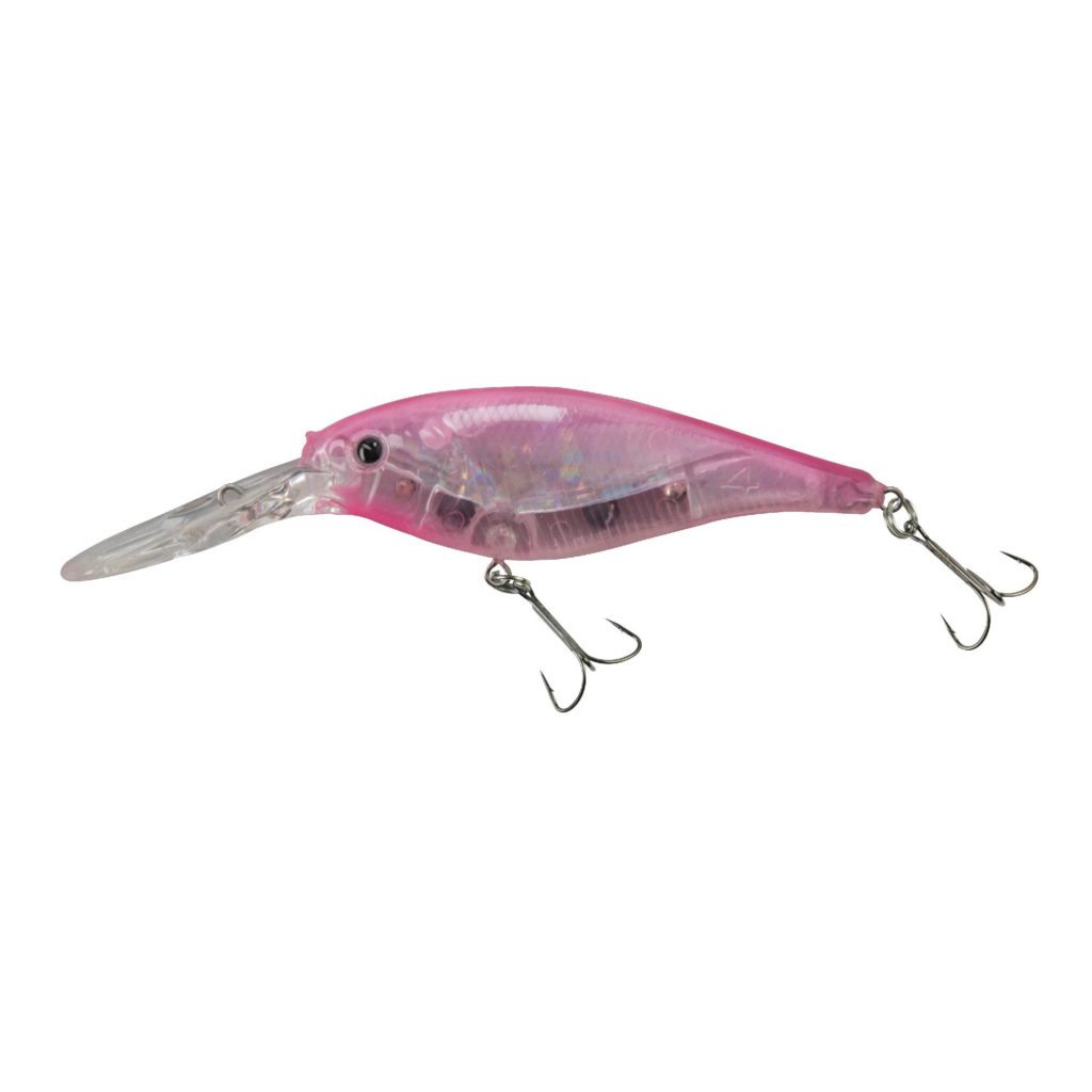Flicker Shad Pro Flash Hard Bait 2″ Length, 9′11′ Swimming Depth, 2 Hooks, Flashy Pink, Per 1