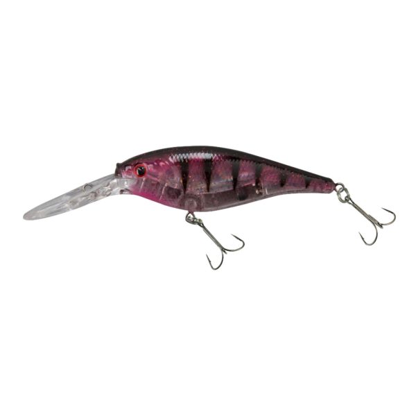 Flicker Shad Pro Flash Hard Bait – 2 3-4″ Length, 11′-13′ Swimming Depth, 2 Hooks, Flashy Red Perch, Per 1