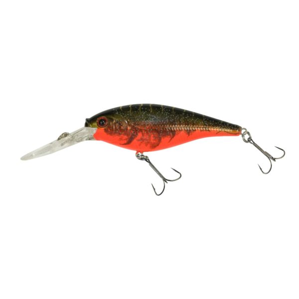 Flicker Shad Hard Bait – 3 1-2″ Length, 11′-13′ Swimming Depth, 2 Hooks, Red Tiger, Per 1