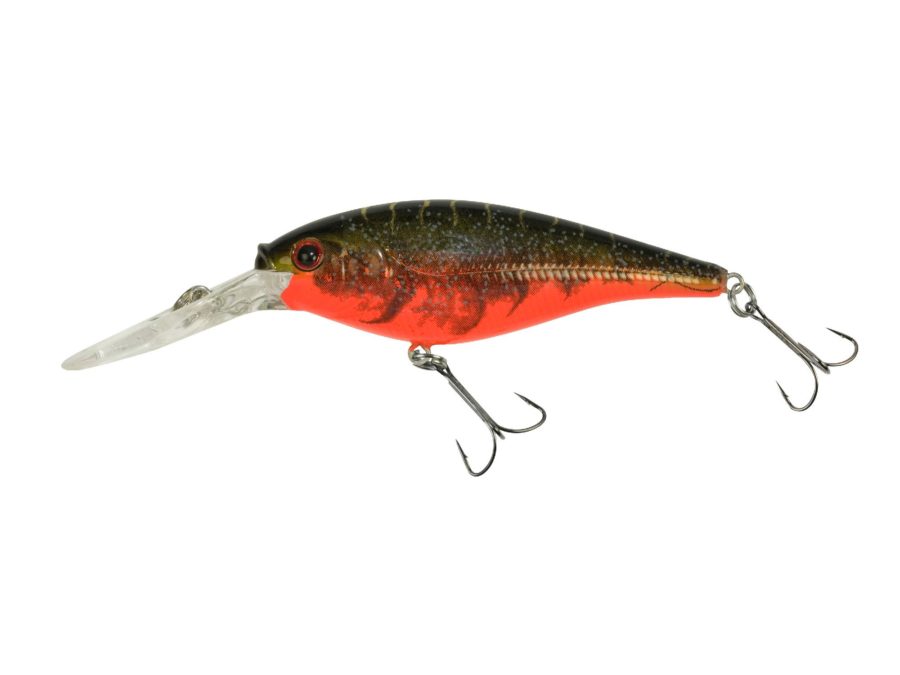 Flicker Shad Hard Bait – 3 1-2″ Length, 11′-13′ Swimming Depth, 2 Hooks, Red Tiger, Per 1