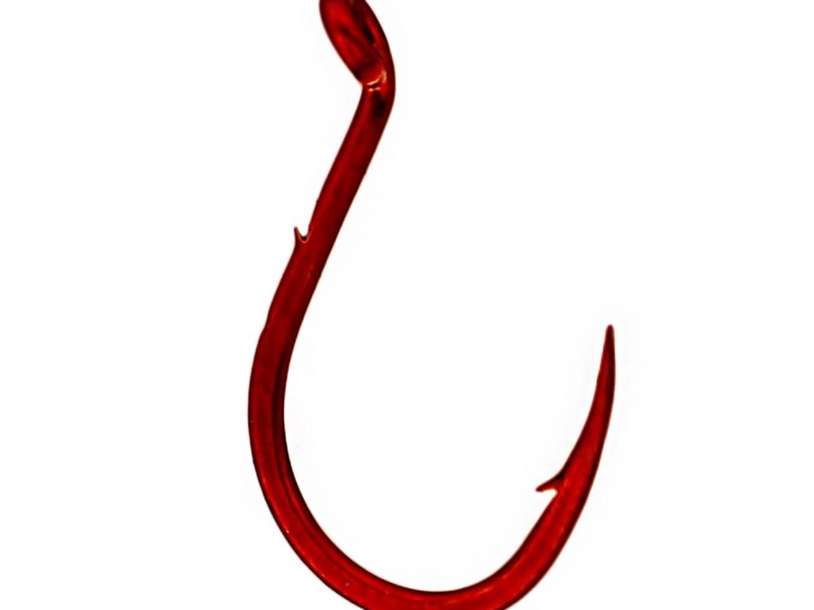 Single Egg Hook – Size 14, Barb On Shank, Red, Per 10