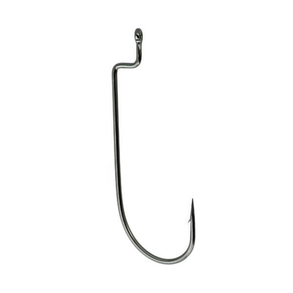 Worm Hook – Size 1-0, NS Black, Offset Shank, Per 6