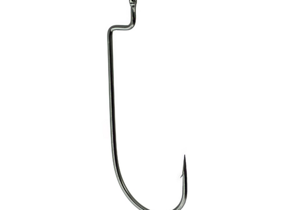 Worm Hook – Size 1-0, NS Black, Offset Shank, Per 6