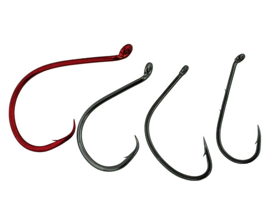 Catfish Hooks Sizes 1-0, 4-0, 6-0, and 8-0, Assorted Colors, Per 20