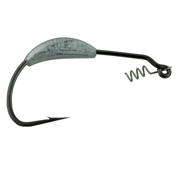 Worm Hook – Size 6-0, Superline, Weighted, Spring Lock, 1-4 oz, NS Black, Per 4