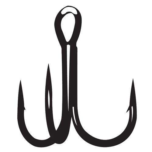 Treble Short Shank Hook – Size 4, Magic Eye, Round Bend, NS Black, Per 11