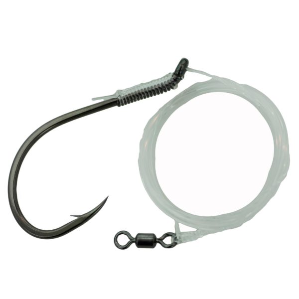 Catfish Rig Hook – Size 5-0, Circle Hook, 50Pound Line, NS Black, Per 2