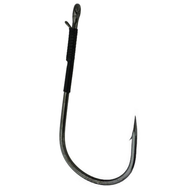 Heavy Cover Worm Hook with Wire Keeper – Size 5-0, NS Black, Per 4