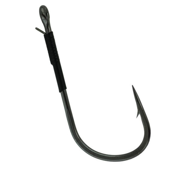 Super Heavy Cover Worm Hook with Wire Keeper – Size 3-0, NS Black, Per 4