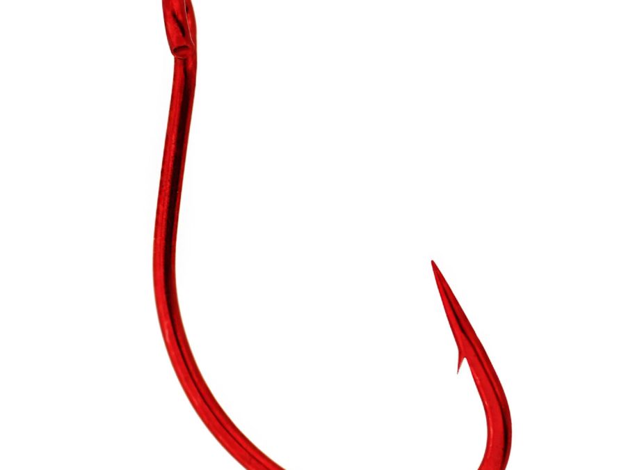 Split Shot-Drop Shot Hook – Size 1-0, Red, Per 6