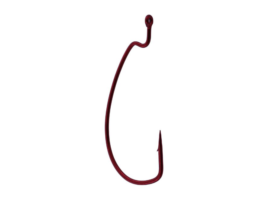 Worm Hook – Size 4-0, Offset Shank, EWG, Red, Per 25