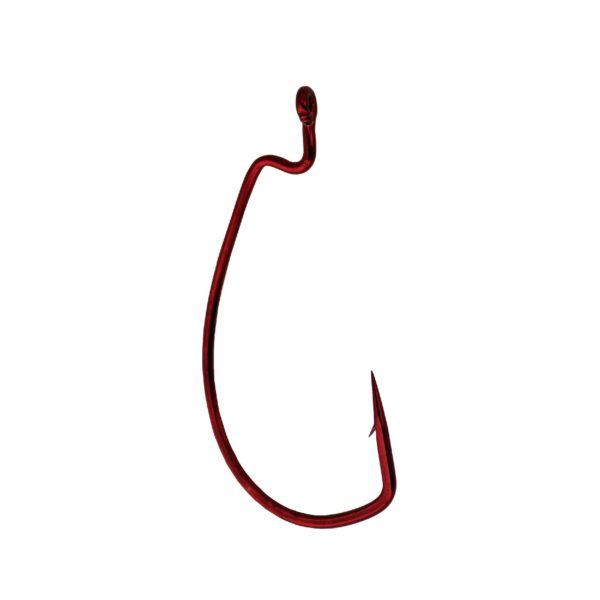 Worm Hook – Size 6-0, Superline, Offset Shank, EWG, Red, Per 3