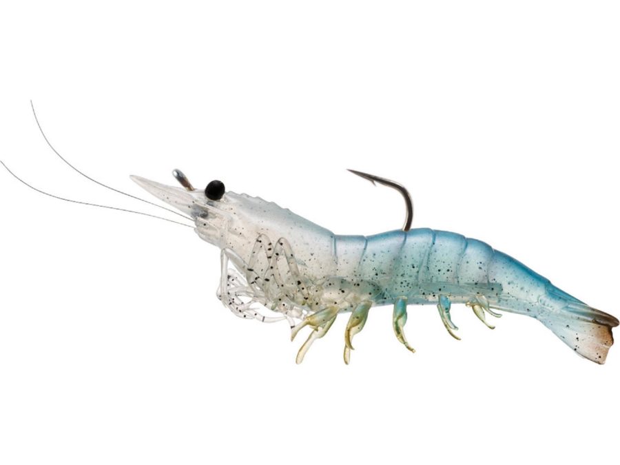 Rigged Shrimp Soft Plastic – Saltwater, 3″, #1-0 Hook, Variable Depth,  White Shrimp, Per 4