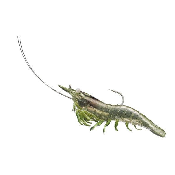 Rigged Shrimp Soft Plastic – Saltwater, 3″, #1-0 Hook, Variable Depth,  Grass Shrimp, Per 4