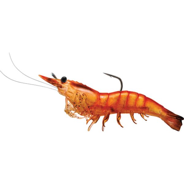 Rigged Shrimp Soft Plastic – Saltwater, 4″, #2-0 Hook, Variable Depth,  Pink Shrimp, Per 4