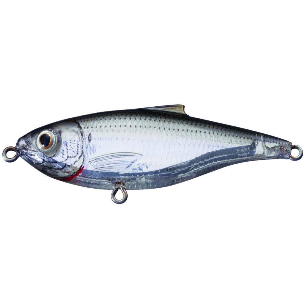 Scaled Sardine Twitchbait Saltwater, 3″, 6 Hook, 0′1′ Depth,Ghost
