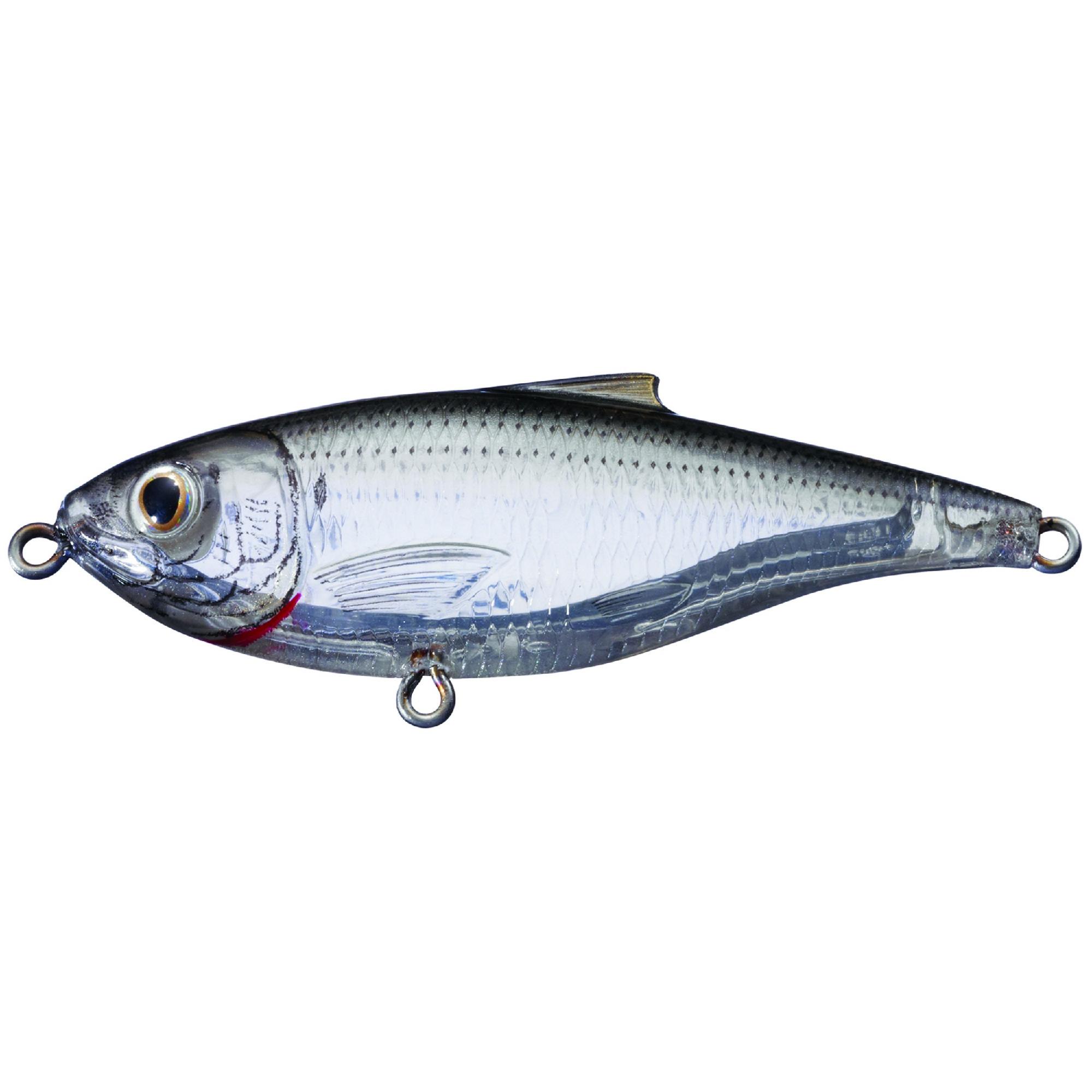Scaled Sardine Twitchbait Saltwater, 3″, 6 Hook, 0′1′ Depth,Ghost