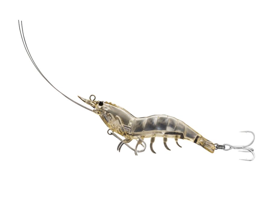 Shrimp Hybrid Bait – Saltwater, 3 1-2″, #8-#6 Hooks, Variable Depth, Clear Shrimp