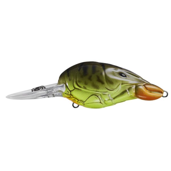 Hunt-for-Center Crawfish Crankbait – Freshwater, 2″, #6 Hook, 6′-8′ Depth, Chartreuse Root Beer