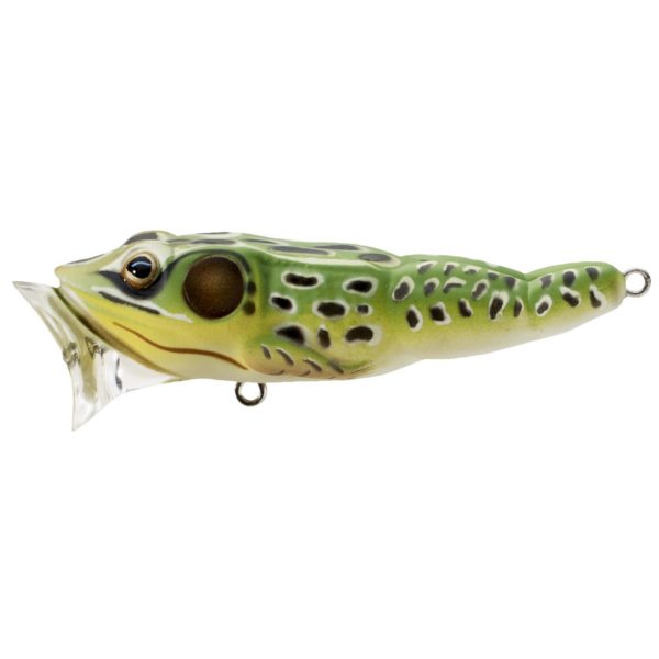 Frog Popper – Freshwater, 3″, #4 Hook, Topwater Depth, Green-Yellow