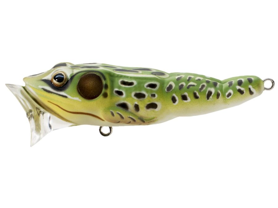 Frog Popper – Freshwater, 2 1-2″, #6 Hook, Topwater Depth, Green-Yellow