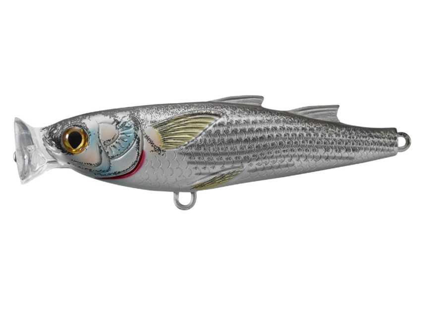 Mullet Popper – Saltwater, 4 3-4″, #1 Hook, Topwater Depth, Natural-Matte