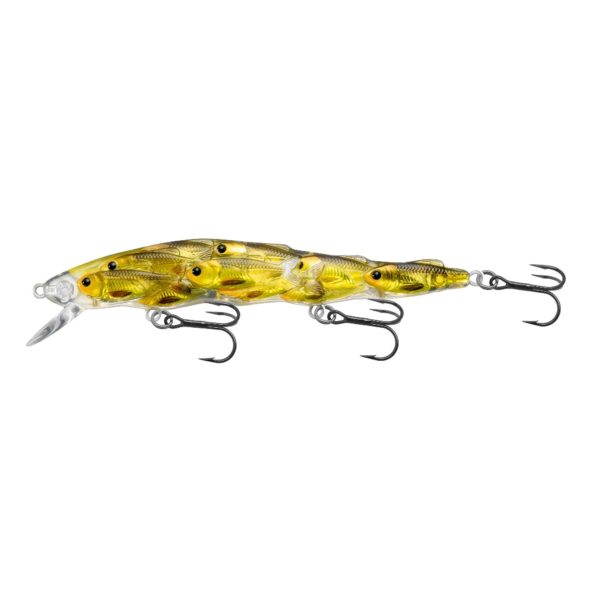 Yearling Baitball Jerkbait – Freshwater, 4 1-4″, #6 Hook, 4′-5′ Depth, Gold-Black