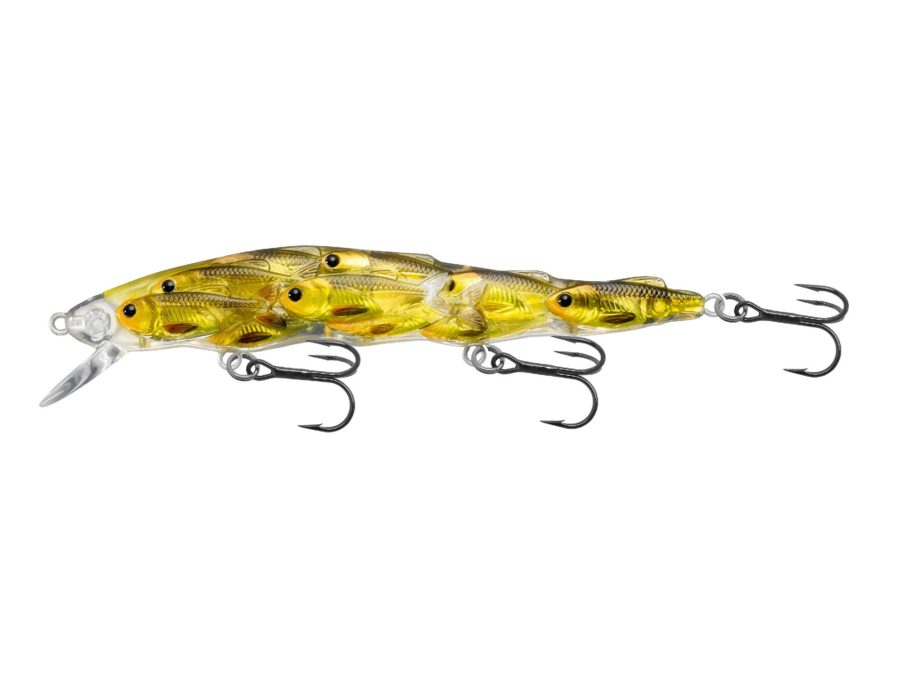Yearling Baitball Jerkbait – Freshwater, 4 1-4″, #6 Hook, 4′-5′ Depth, Gold-Black