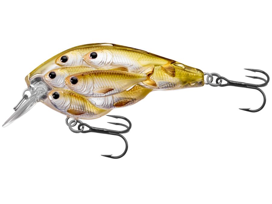 Yearling Baitball Squarebill – Freshwater, 2 3-8″, #4 Hook, 4′ Depth, Pearl-Olive Shad