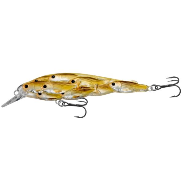 Yearling Baitball Jerkbait – Freshwater, 3 3-4″, #4 Hook, 3′-4′ Depth, Pearl-Olive Shad