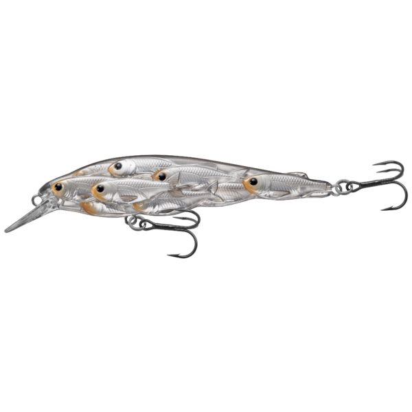 Yearling Baitball Jerkbait – Freshwater, 3 3-4″, #4 Hook, 3′-4′ Depth, Pearl-Natural