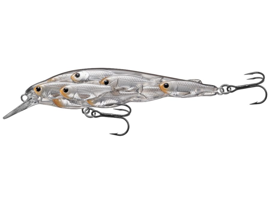 Yearling Baitball Jerkbait – Freshwater, 3 3-4″, #4 Hook, 3′-4′ Depth, Pearl-Natural