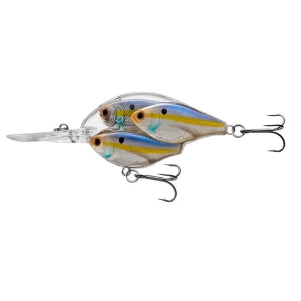 Threadfin Shad Baitball Crankbait – Freshwater, 2 1-2″, #6 Hook, 6′-8′ Depth, Pearl-Violet Shad