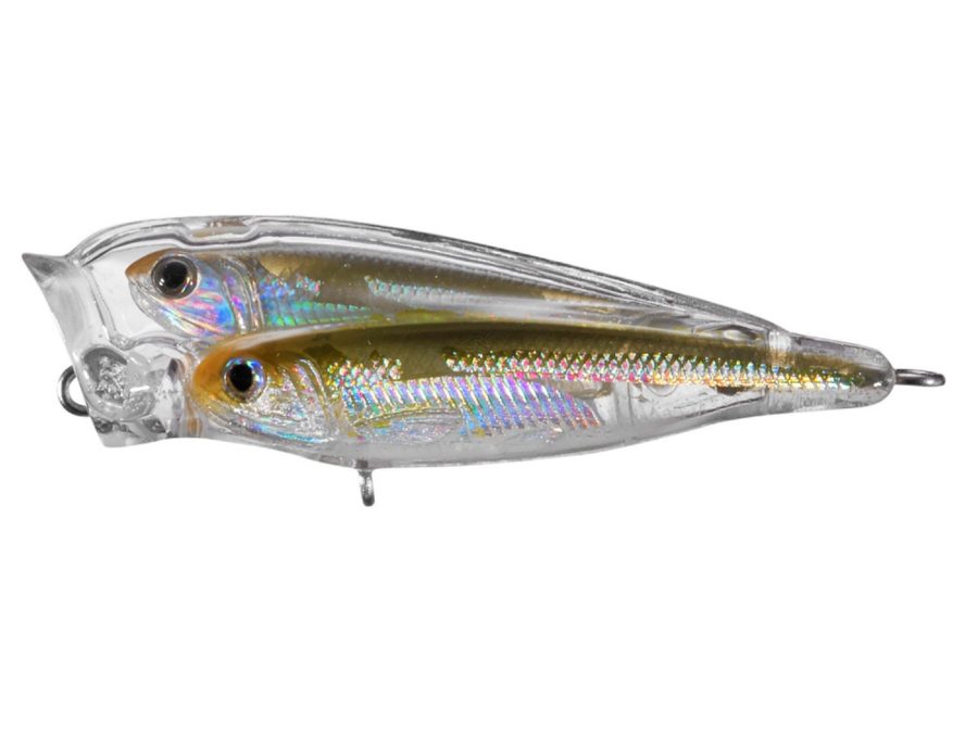 Glass Minnow Juvenile Baitball Popper – Saltwater, 3″, #4 Hook, Topwater Depth, Silver-Natural