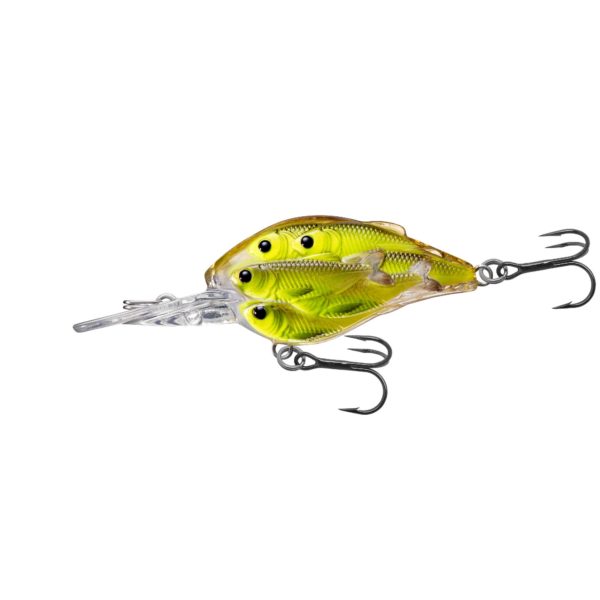 Yearling Baitball Crankbait – Freshwater, 2″, #6 Hook, 6′-7′ Depth, Chartreuse-Black