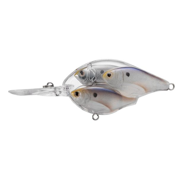 Threadfin Shad Baitball Crankbait – Freshwater, 2 1-2″, #6 Hook, 6′-8′ Depth, Pearl-Gray