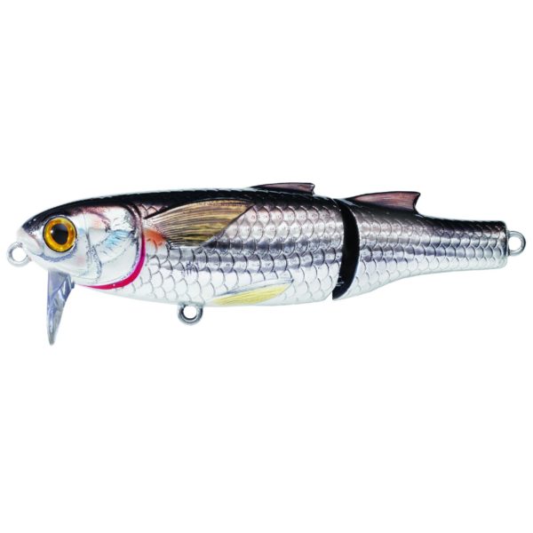 Mullet Wakebait – Saltwater, 4 1-2″, #1 Hook, 0′-1′ Depth, Silver-Black
