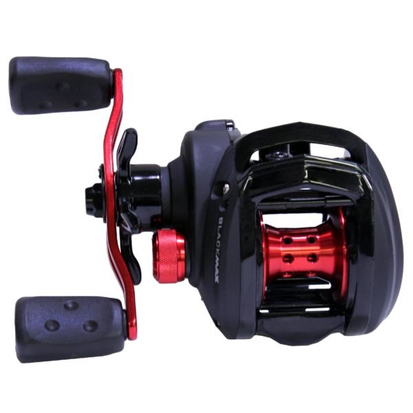 Black Max Low Profile Reel – 6.4:1 Gear Ratio, 5 Bearings, 26″ Retrieve Rate, 18lb Max Drag, LH, Clam Package