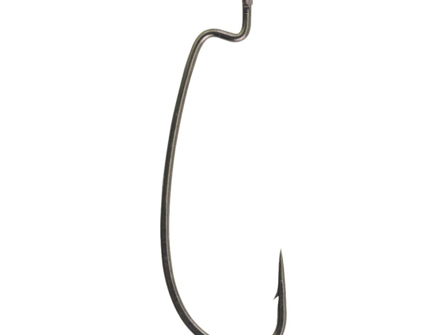 Fusion19 Hooks Offset Worm – Size 5-0, Smoke Satin, Per 6