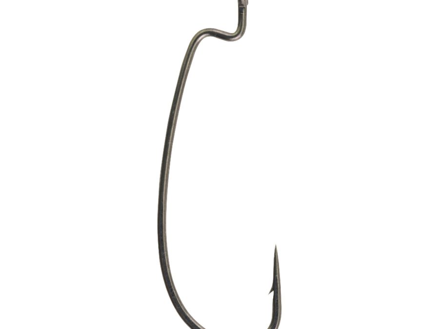 Fusion19 Hooks Offset Worm – Size 4-0, Smoke Satin, Per 6