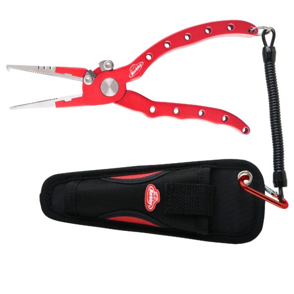 Pliers – 5″ Length, Aluminum with Tether and Sheath, Red