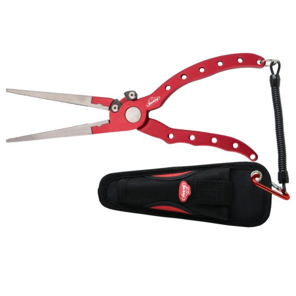 Pliers – 9″ Length, Aluminum with Tether and Sheath, Red