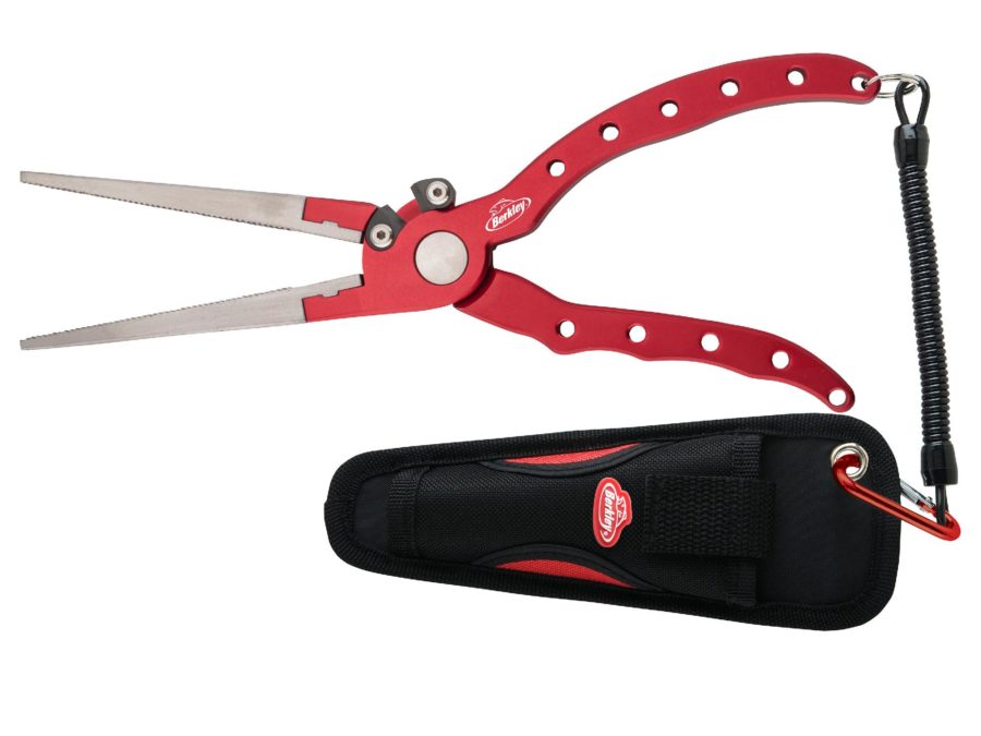 Pliers – 9″ Length, Aluminum with Tether and Sheath, Red