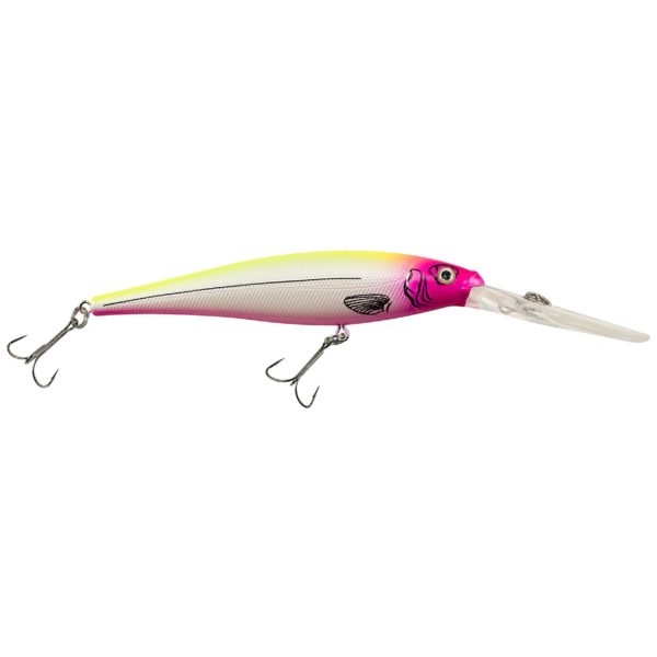 Flicker Minnow Hard Bait – 1 7-8″ Length, 2 Hooks, Pink Lemonade, Per 1