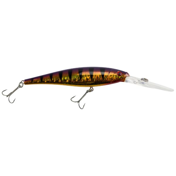 Flicker Minnow Pro Slick Hard Bait – 1 7-8″ Length, 2 Hooks, Slick Purple Bengal, Per 1