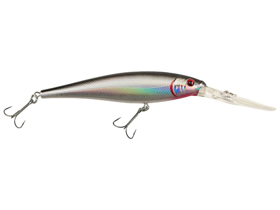 Flicker Minnow Hard Bait – 4 1-2″ Length, 2 Hooks, Black-Silver, Per 1